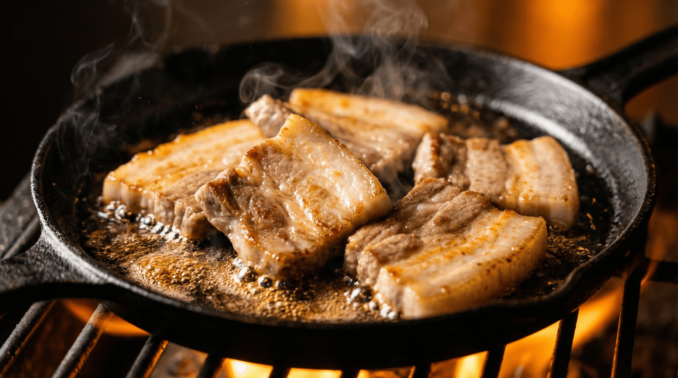 高級感のある豚肉のシズルカット